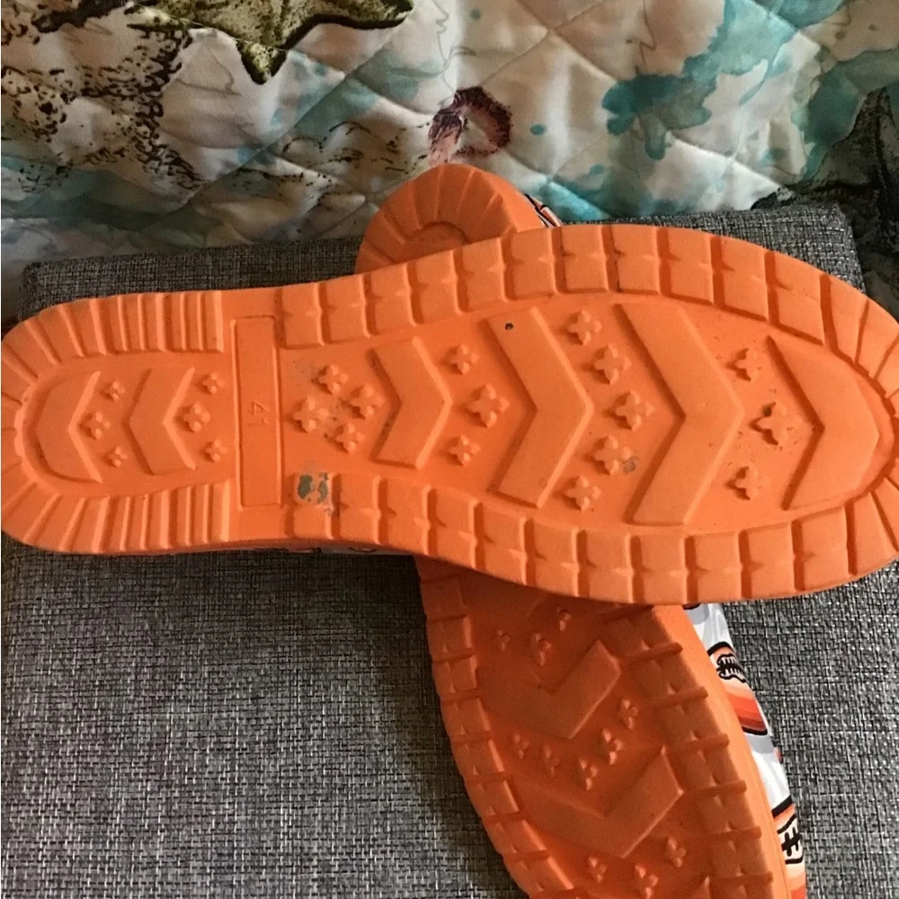 Orange Patterned Football Women's Casual Lace-Up Shoes